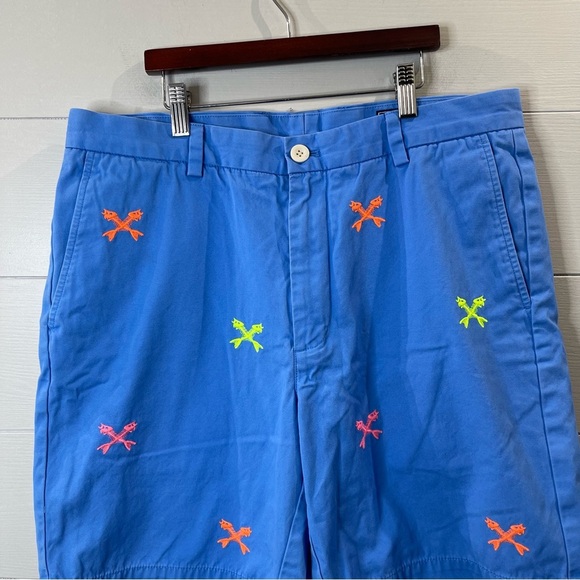 Vineyard Vines | Men’s Breaker Shorts Novelty Fish Bone Print Size 34 - Picture 2 of 7